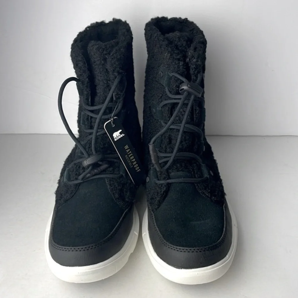 NEW Sorel Explorer Youth Black Ankle Boots
